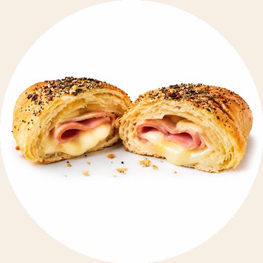 Everything ham and cheese croissant